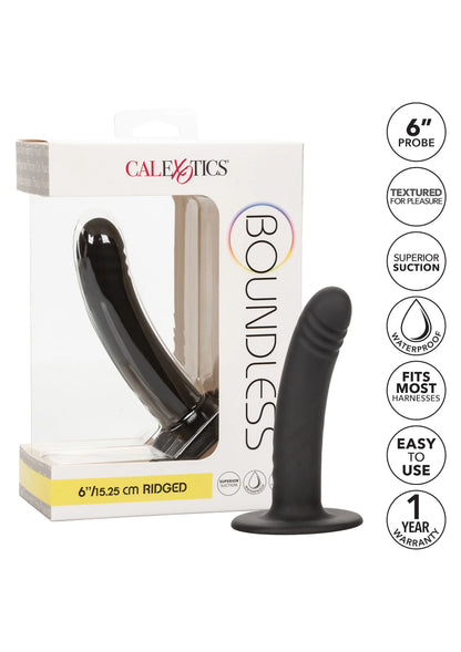 Bestel: Boundless 6”/15.25 cm Ridged Anaal probe by CalExotics - bij Happytoys: de erotische sex webshop | liever Happy dan Easy ⭐⭐⭐⭐⭐