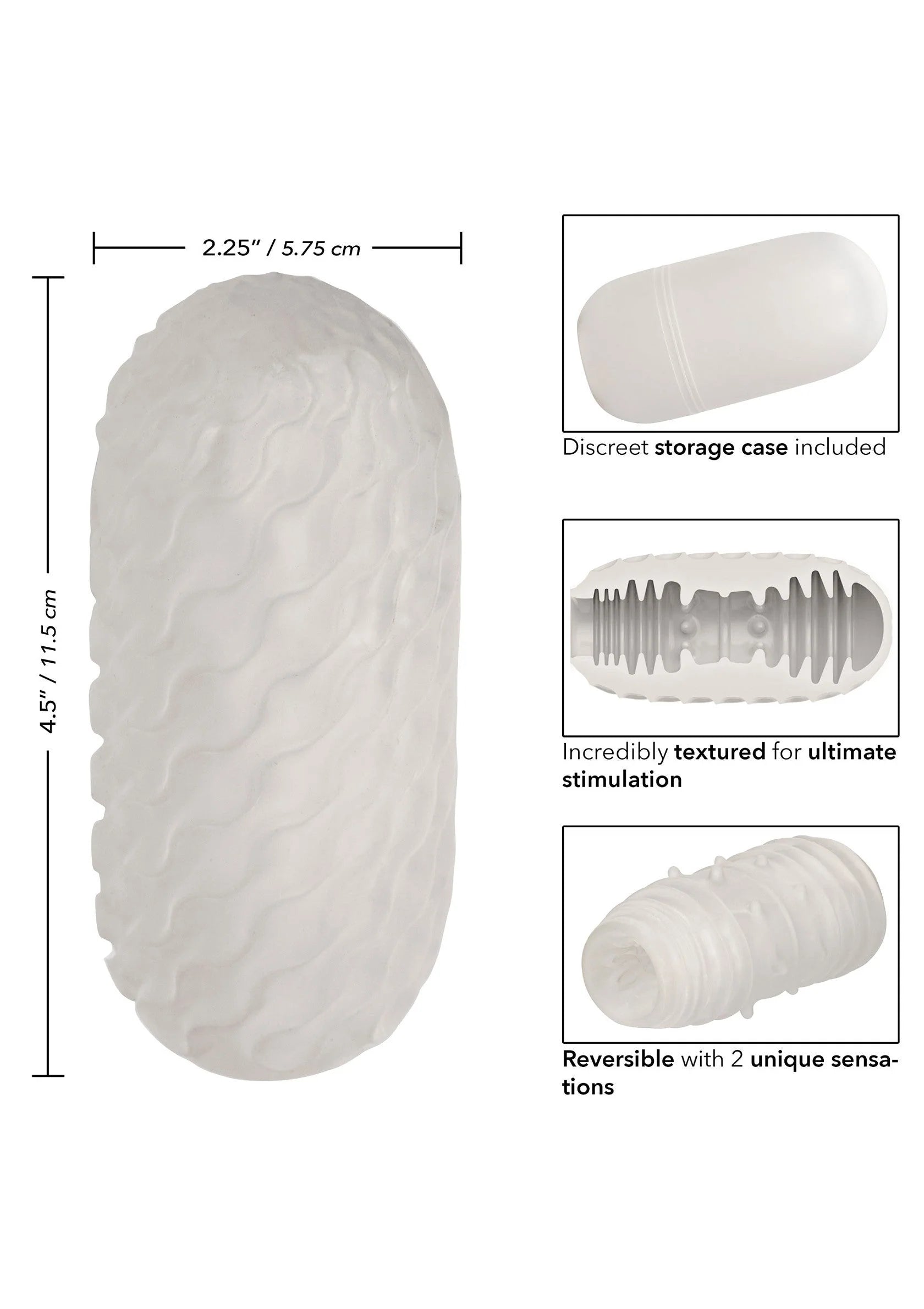 Beste vandaag nog: Boundless Reversible Ribbed Stroker by CalExotics - bij Happytoys