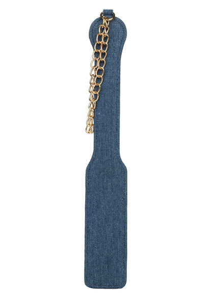 Denim paddle met gouden kettinglus, donkerblauwe jeanslook