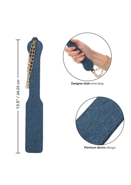 Denim paddle met gouden ketting polsband