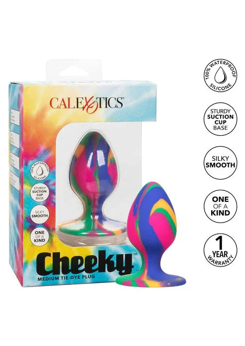 Cheeky Medium Tie-Dye Plug by CalExotics - Happytoys Sexshop: Toys for Feeling Happy & Easy 😊 - Discreet geleverd