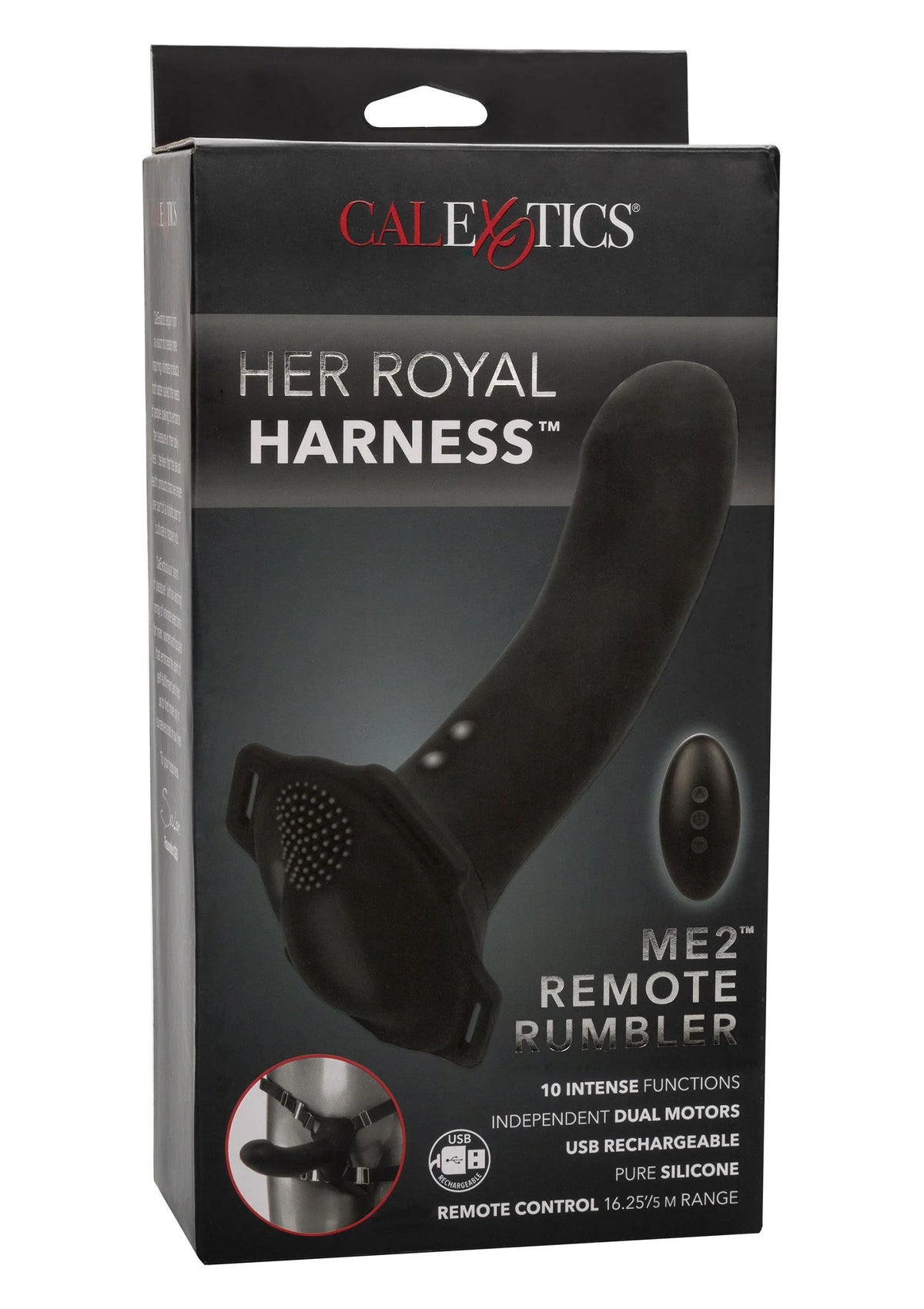 Bestel: Her Royal Harness Me2 Remote Rumbler Pegging Strap - On CalExotics - bij Happytoys: de erotische sex webshop | liever Happy dan Easy ⭐⭐⭐⭐⭐