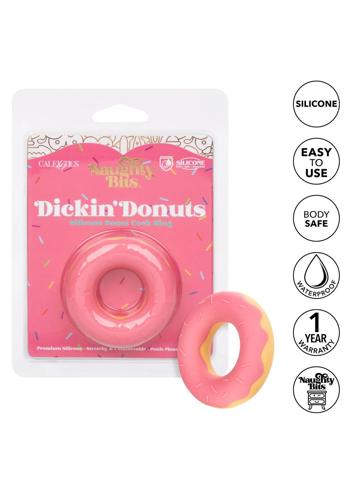 Bestel: Naughty Bits Dickin’ Donuts Silicone Donut Cock RIng by CalExotics - bij Happytoys: de erotische sex webshop | liever Happy dan Easy ⭐⭐⭐⭐⭐