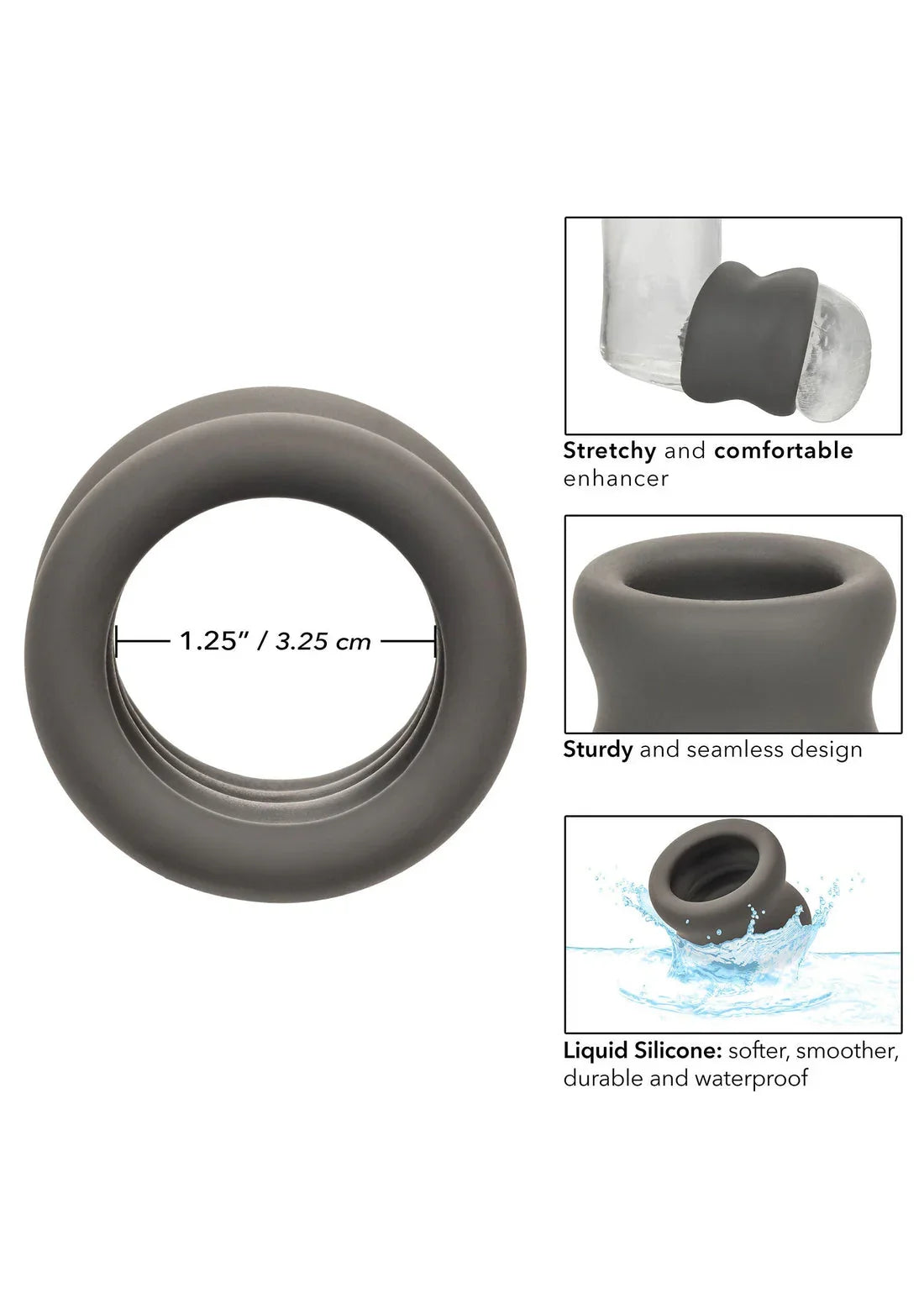 Alpha Scrotum Stretching Ring by CalExotics - Happytoys Sexshop: Toys for Feeling Happy & Easy 😊 - Discreet geleverd