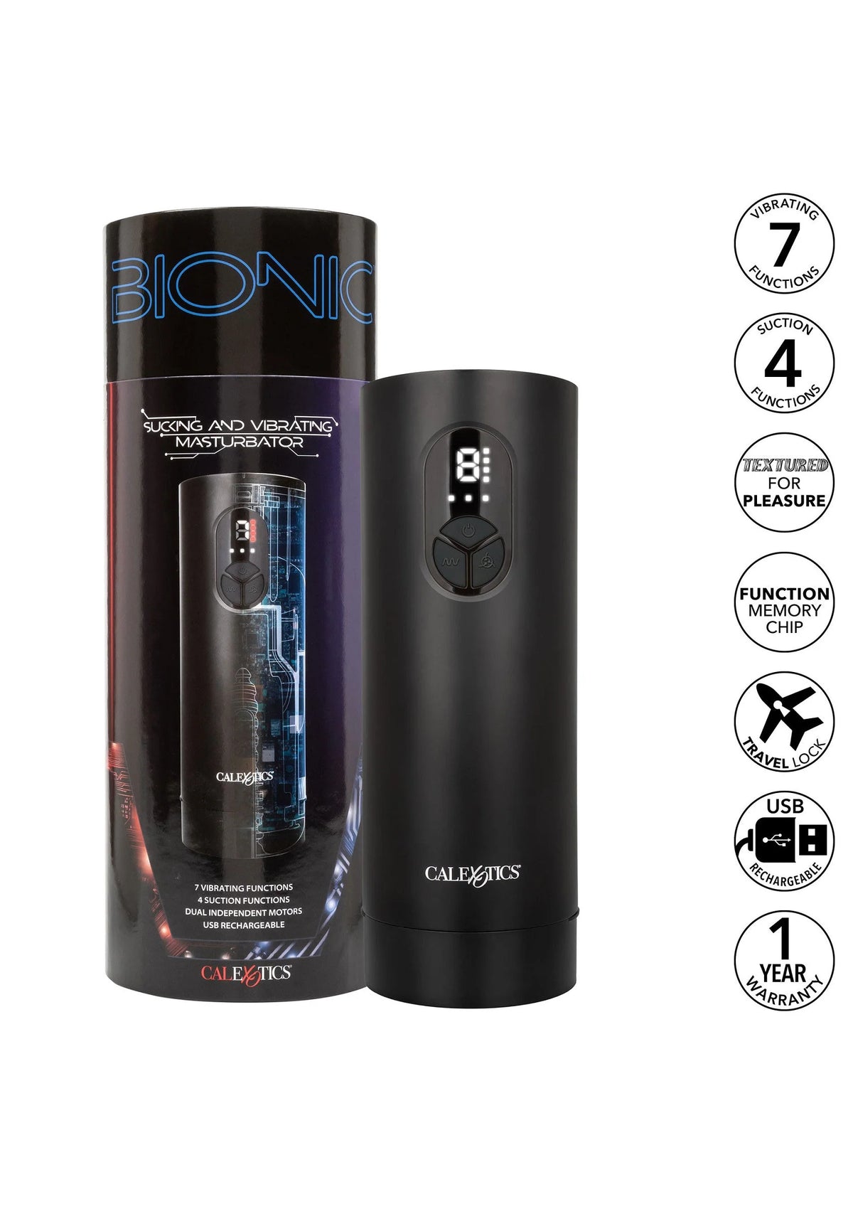Beste vandaag nog: Bionic Sucking and Vibrating Masturbator by CalExotics - bij Happytoys Sexshop: Toys for Feeling Happy & Easy 😊