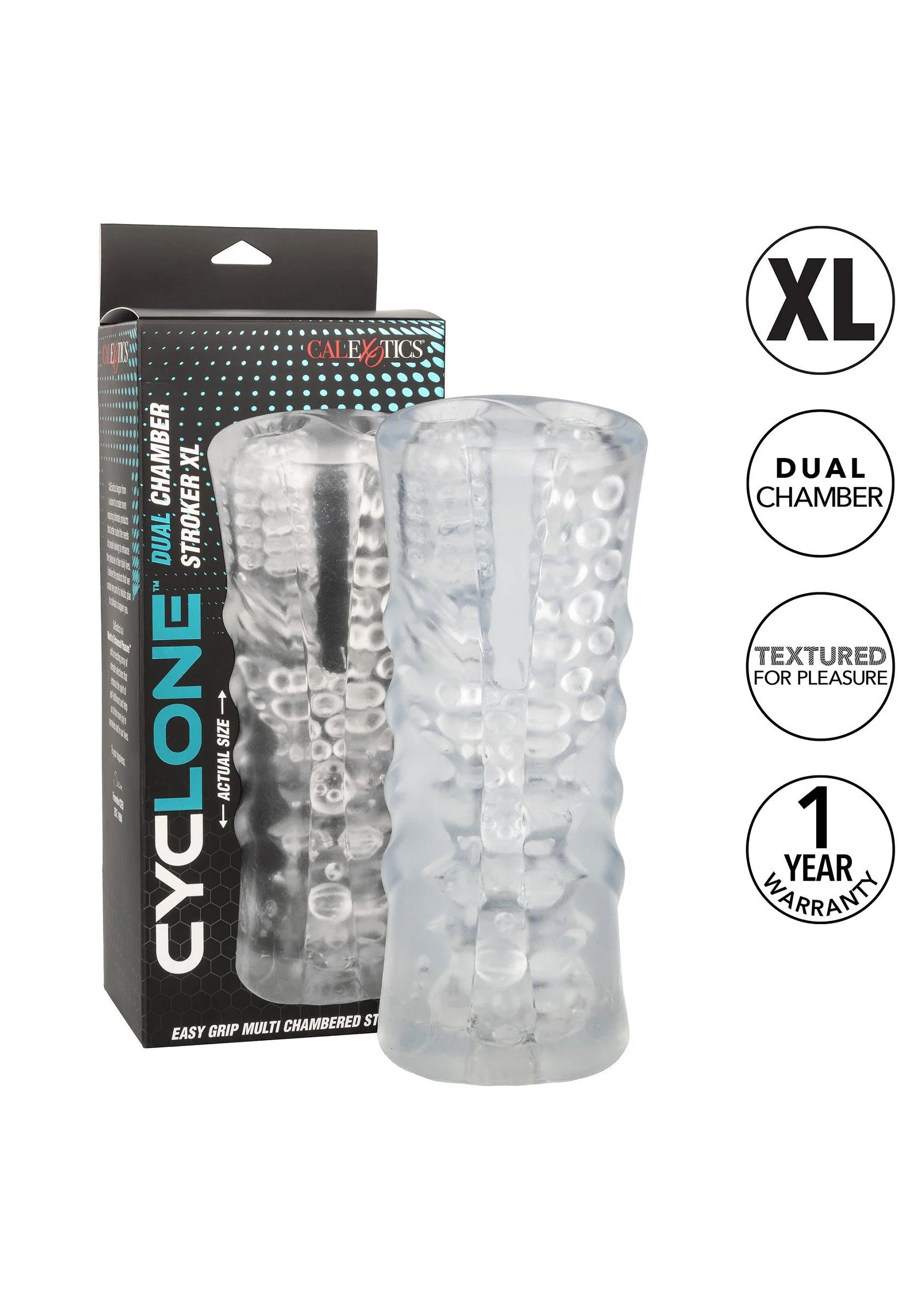 Beste vandaag nog: Cyclone Dual Chamber Stroker XL by Calexotics - bij Happytoys Sexshop: Toys for Feeling Happy & Easy 😊
