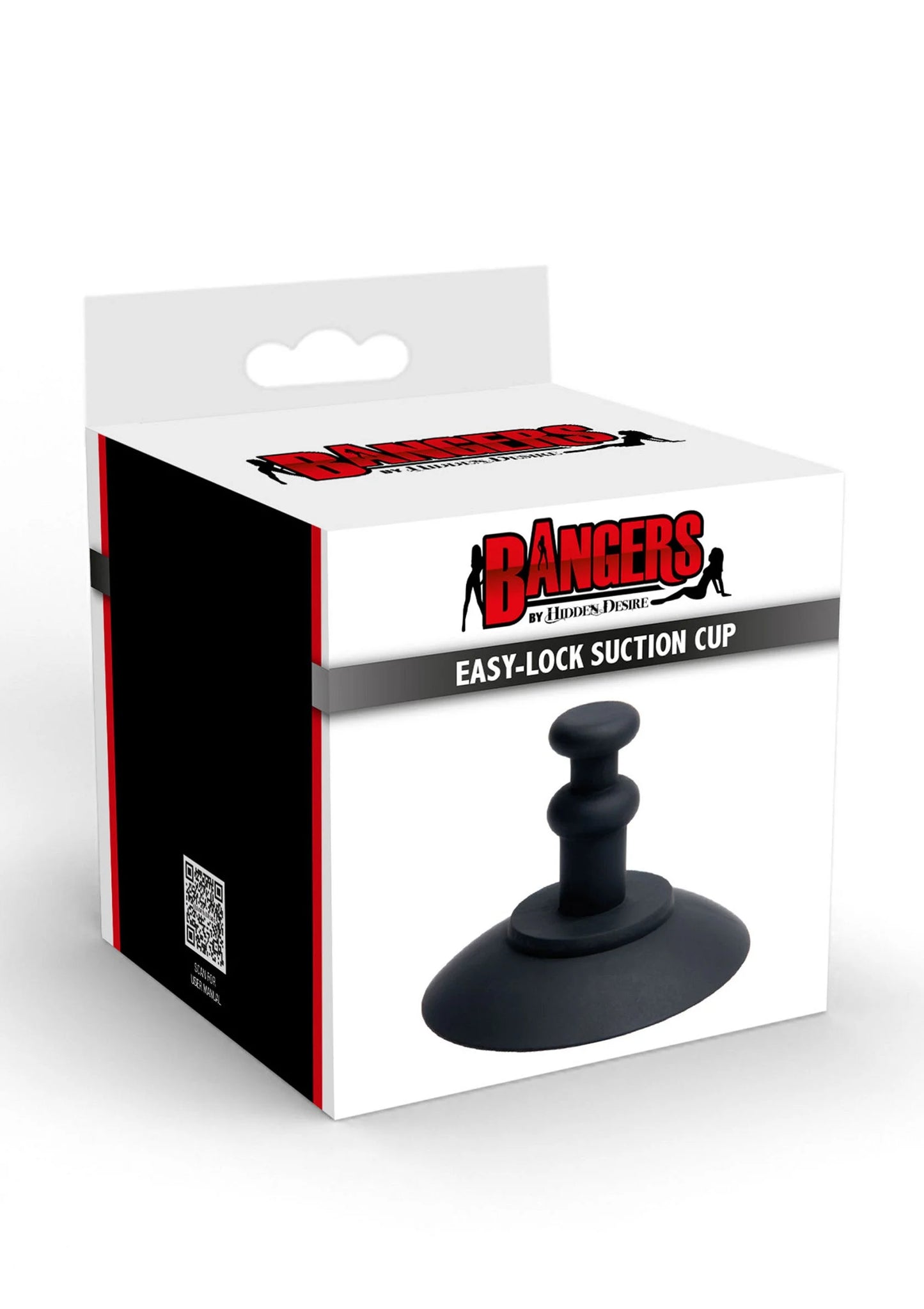 Verpakking met zwarte Easy-Lock zuignap plug en ronde voet
