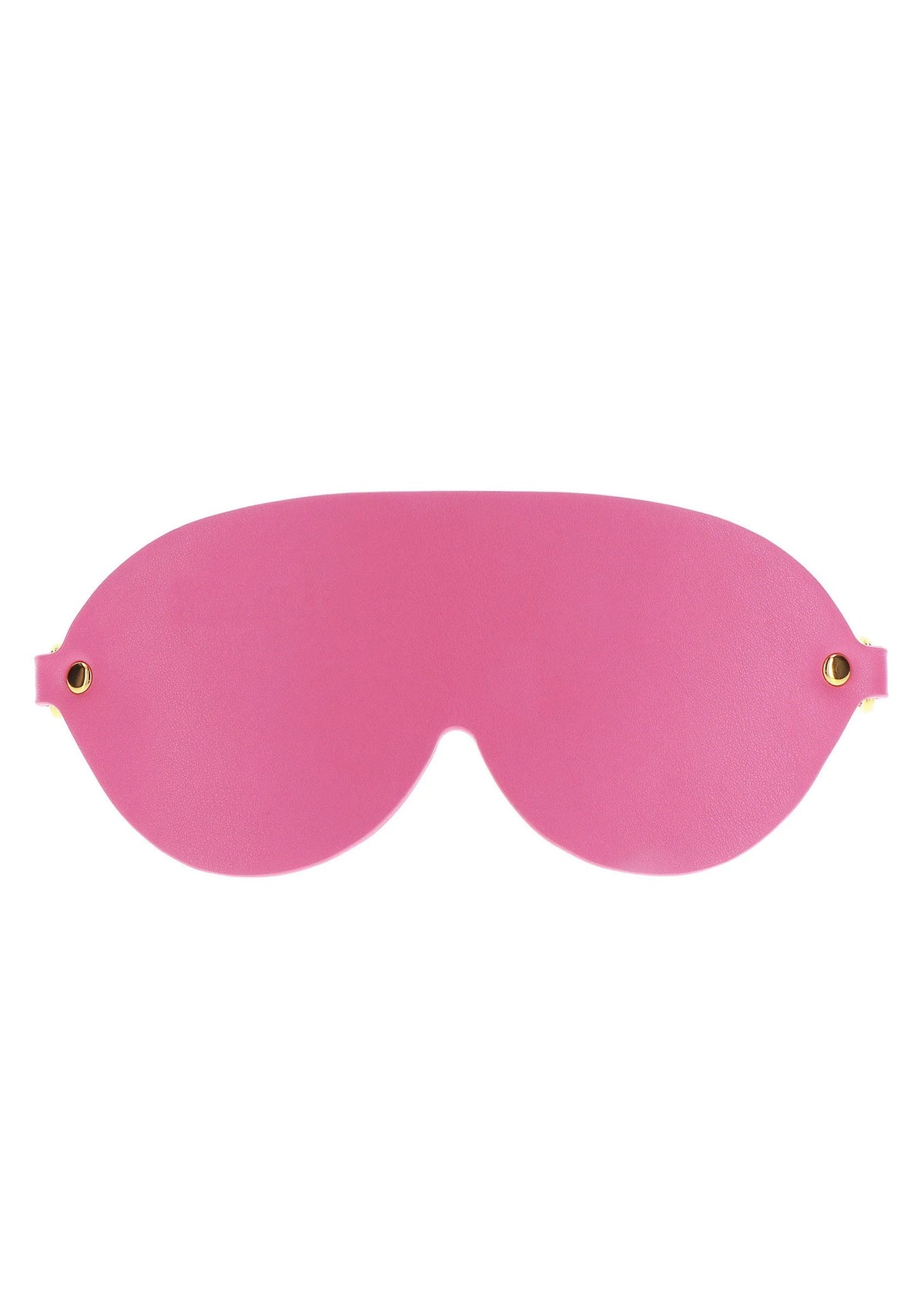 Roze blinddoek met ronde ooguitsparing en goudkleurige bevestigingen
