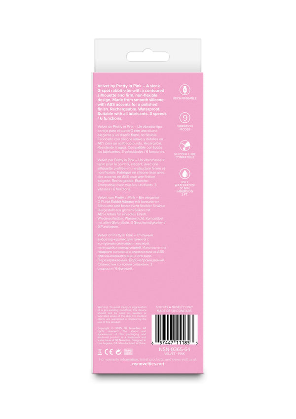 Velvet G-Spot Vibrator by NS Novelties Pretty in Pink