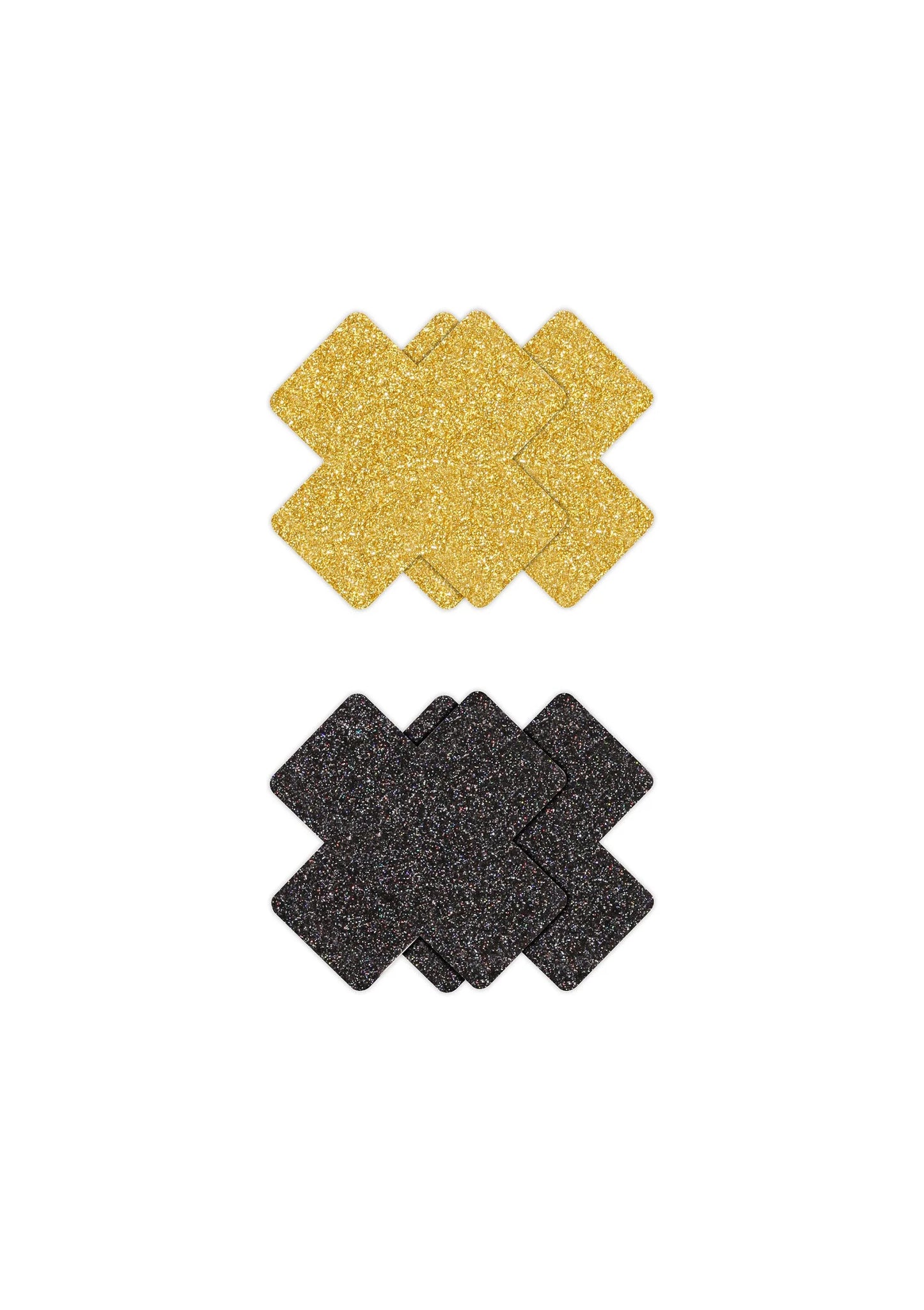 Beste vandaag nog: Pasties Glitter Cross 2 Pair by NS Novelties - bij Happytoys Sexshop: Toys for Feeling Happy & Easy 😊 - Zwart - 19169 - BLACK
