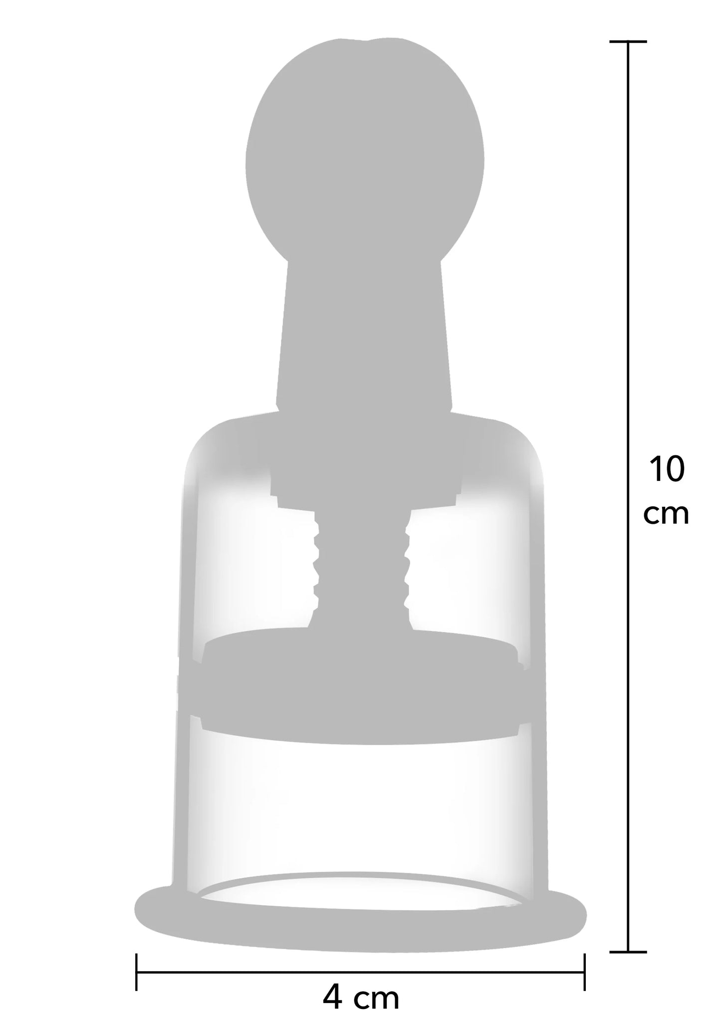 Zuignap-onderdelen met transparant ontwerp, afmeting 4 cm breed en 10 cm hoog