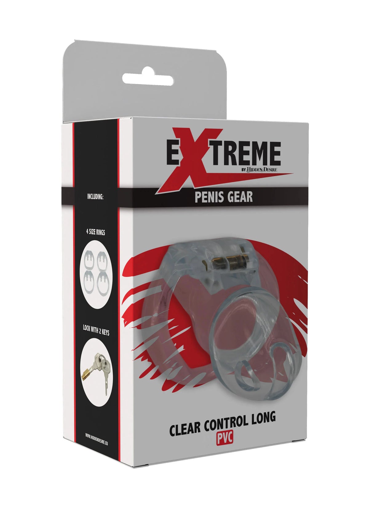 Bestel: Clear Control Cock Cage Long by Hidden Desire - bij Happytoys: de erotische sex webshop | liever Happy dan Easy ⭐⭐⭐⭐⭐