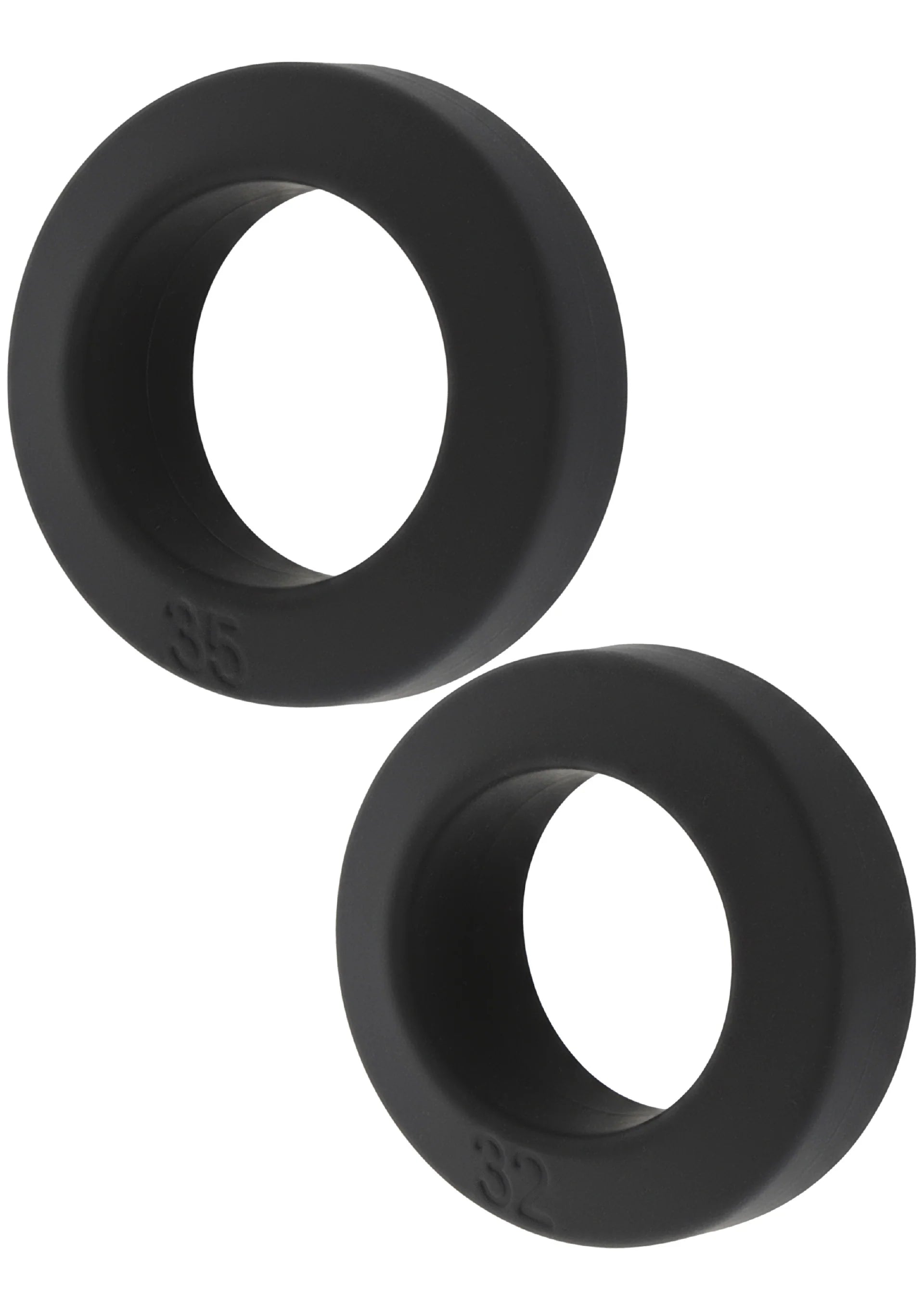 Beste vandaag nog: Double Stackers C - Rings 2 Pcs Set by Hiden Desire - bij Happytoys Sexshop: online sex shop for Feeling Happy & Easy 😊 - L - 20506 - BLACK - L