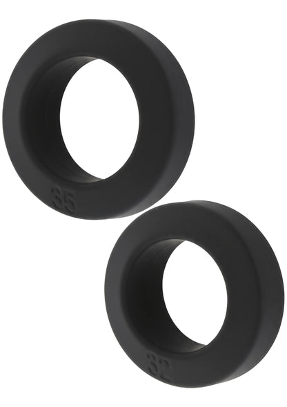 Beste vandaag nog: Double Stackers C - Rings 2 Pcs Set by Hiden Desire - bij Happytoys Sexshop: online sex shop for Feeling Happy & Easy 😊 - L - 20506 - BLACK - L
