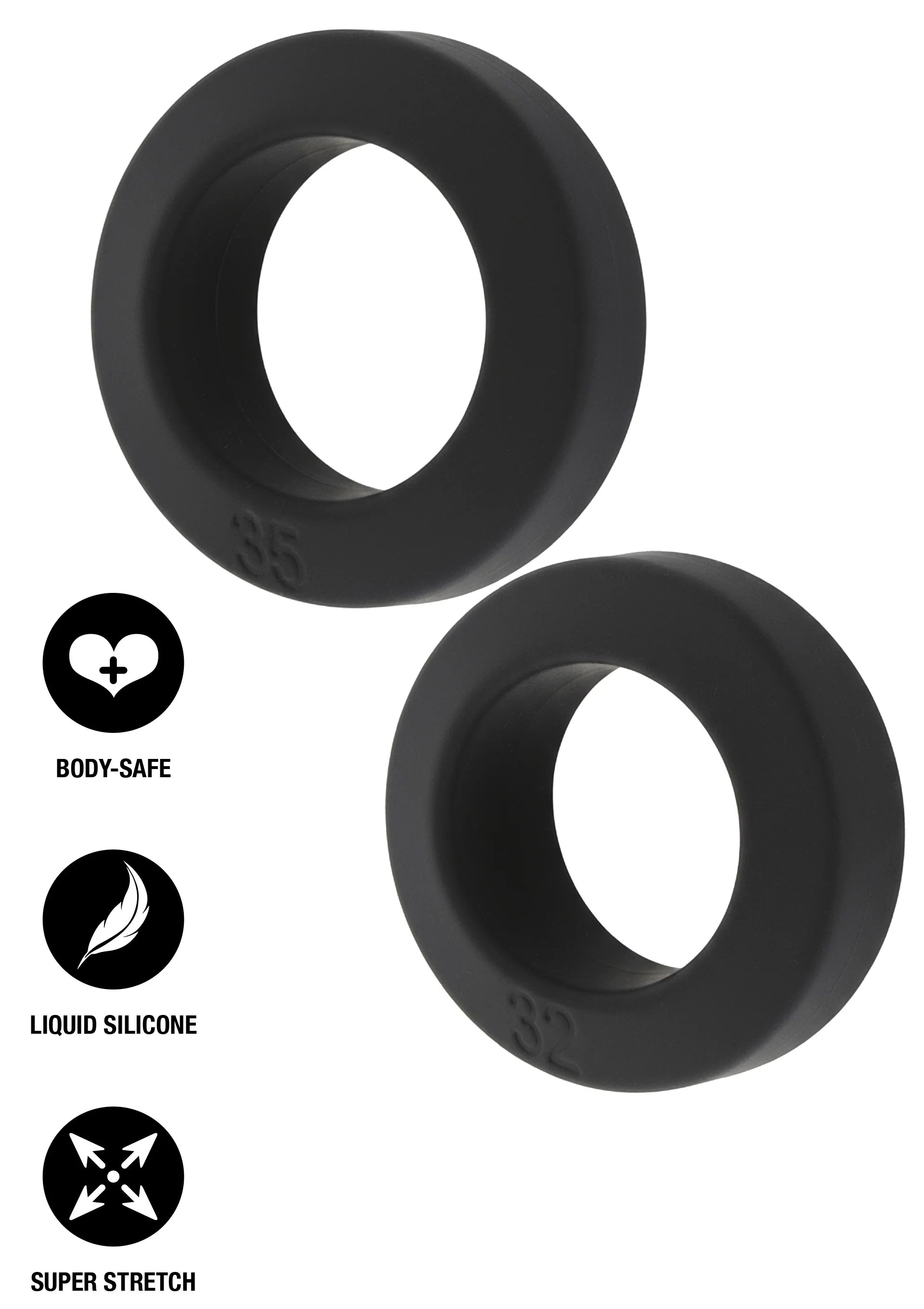 Beste vandaag nog: Double Stackers C - Rings 2 Pcs Set by Hiden Desire - bij Happytoys Sexshop: online sex shop for Feeling Happy & Easy 😊