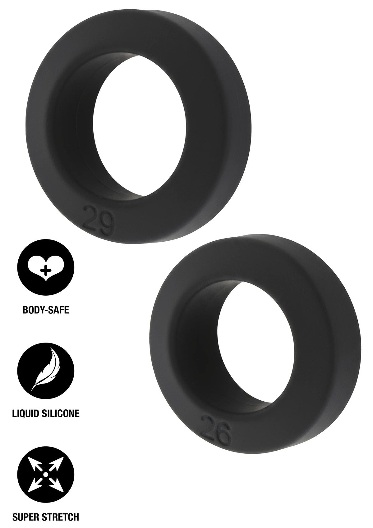 Beste vandaag nog: Double Stackers C - Rings 2 Pcs Set by Hiden Desire - bij Happytoys Sexshop: online sex shop for Feeling Happy & Easy 😊