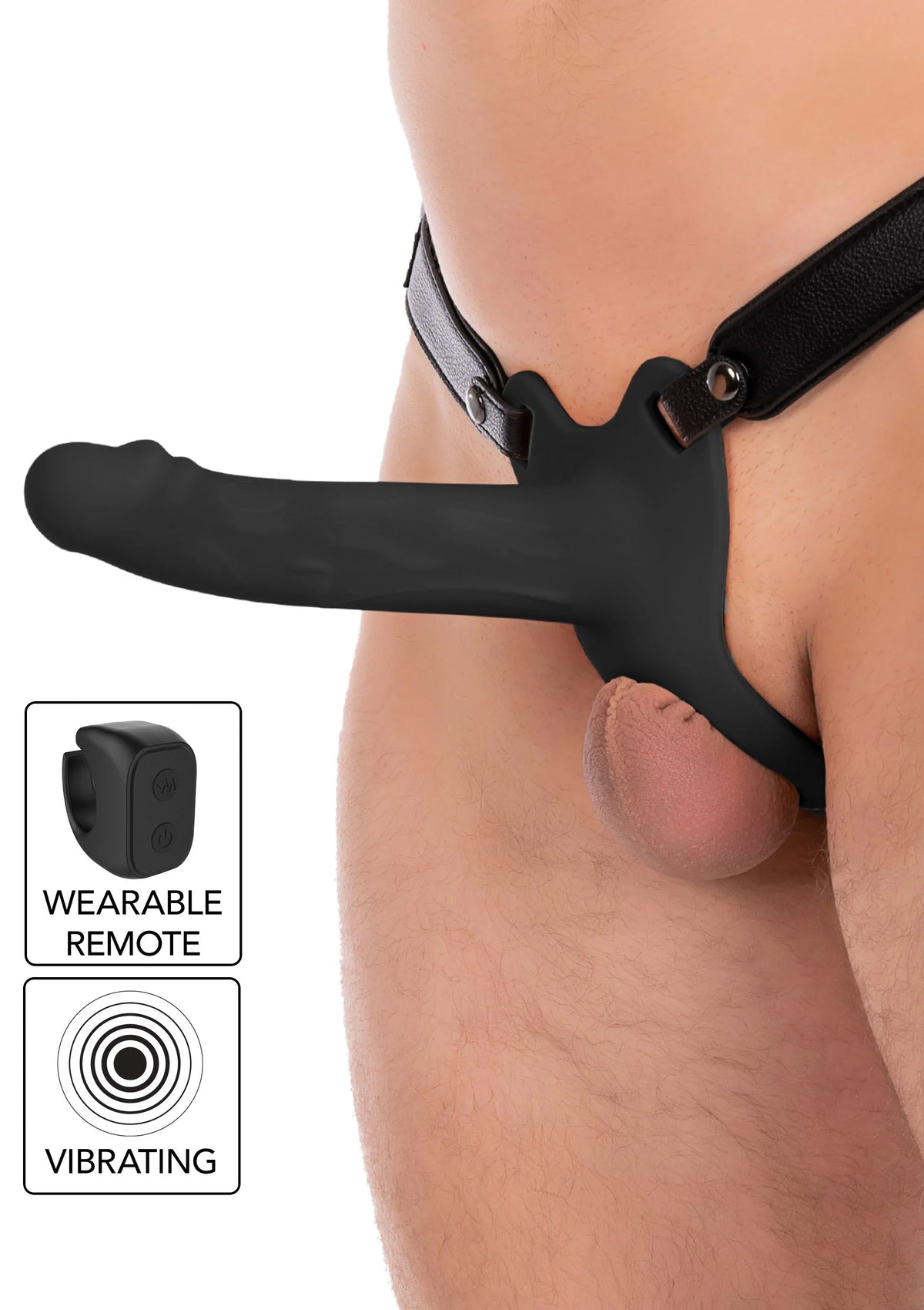 Bestel: Hollow Penis Strapon Vibrating 20cm Black by Hidden Desire - bij Happytoys: de erotische sex webshop | liever Happy dan Easy ⭐⭐⭐⭐⭐ - Default Title - 20862 - BLACK