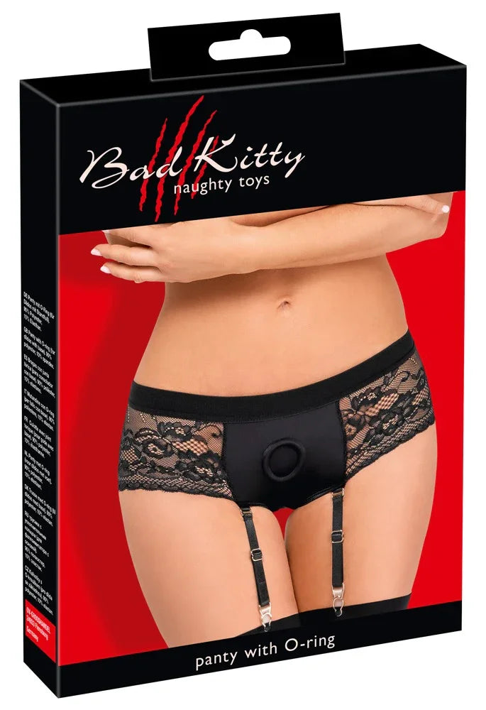 Zwarte strap-on slip (XS S M L XL) - Happytoys Sexshop: Toys for Feeling Happy & Easy 😊 - Discreet geleverd