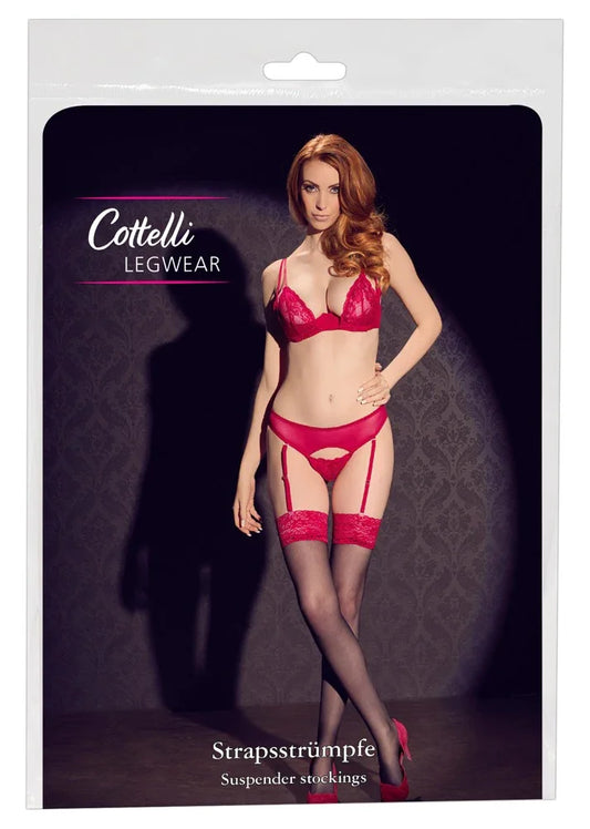 Stockings with Red Lace - Happytoys Sexshop: Toys for Feeling Happy & Easy 😊 - Discreet geleverd