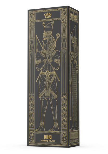 Verpakking met goudkleurige figuurillustratie en KING-logo.
