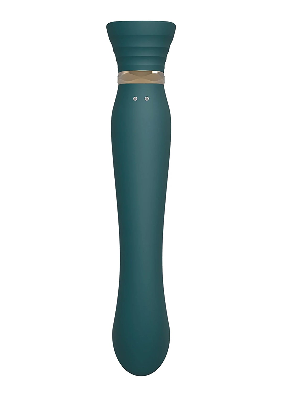 Teal G-spot vibratorspeeltje met brede top en gladde ronde body
