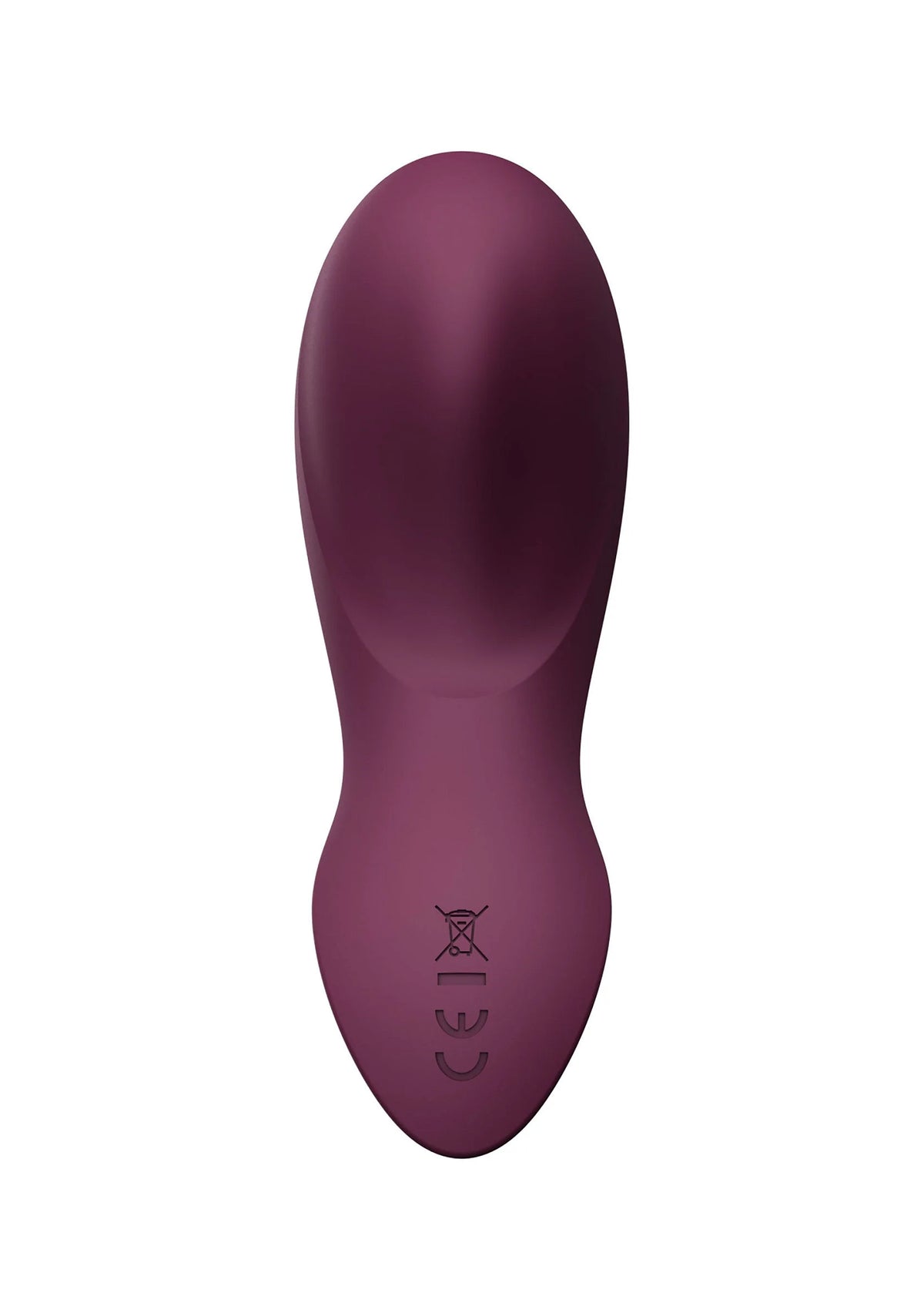 Paars draagbare vibrator met bedrukking op de voorzijde, gladde vorm.