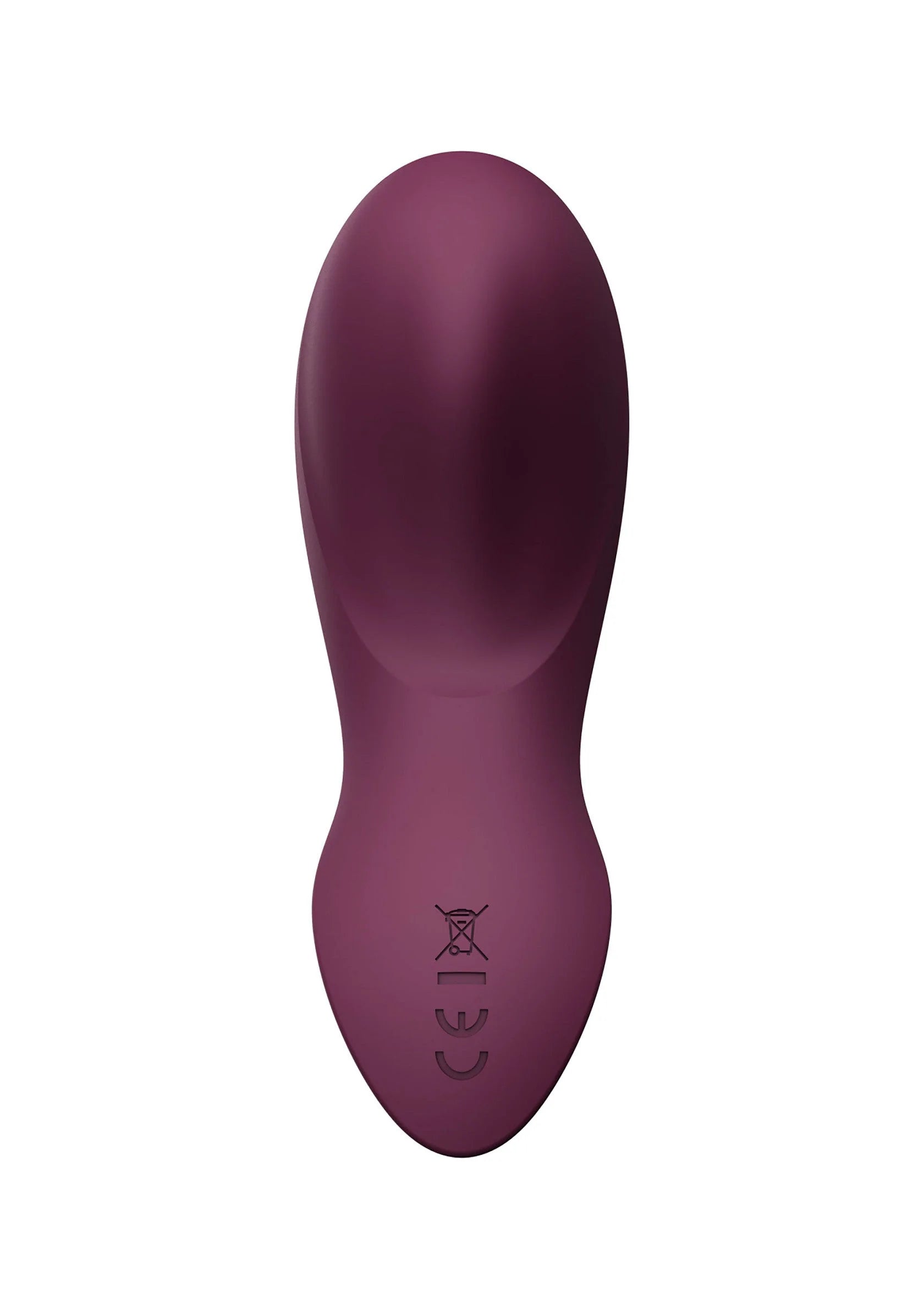 Paars draagbare vibrator met bedrukking op de voorzijde, gladde vorm.