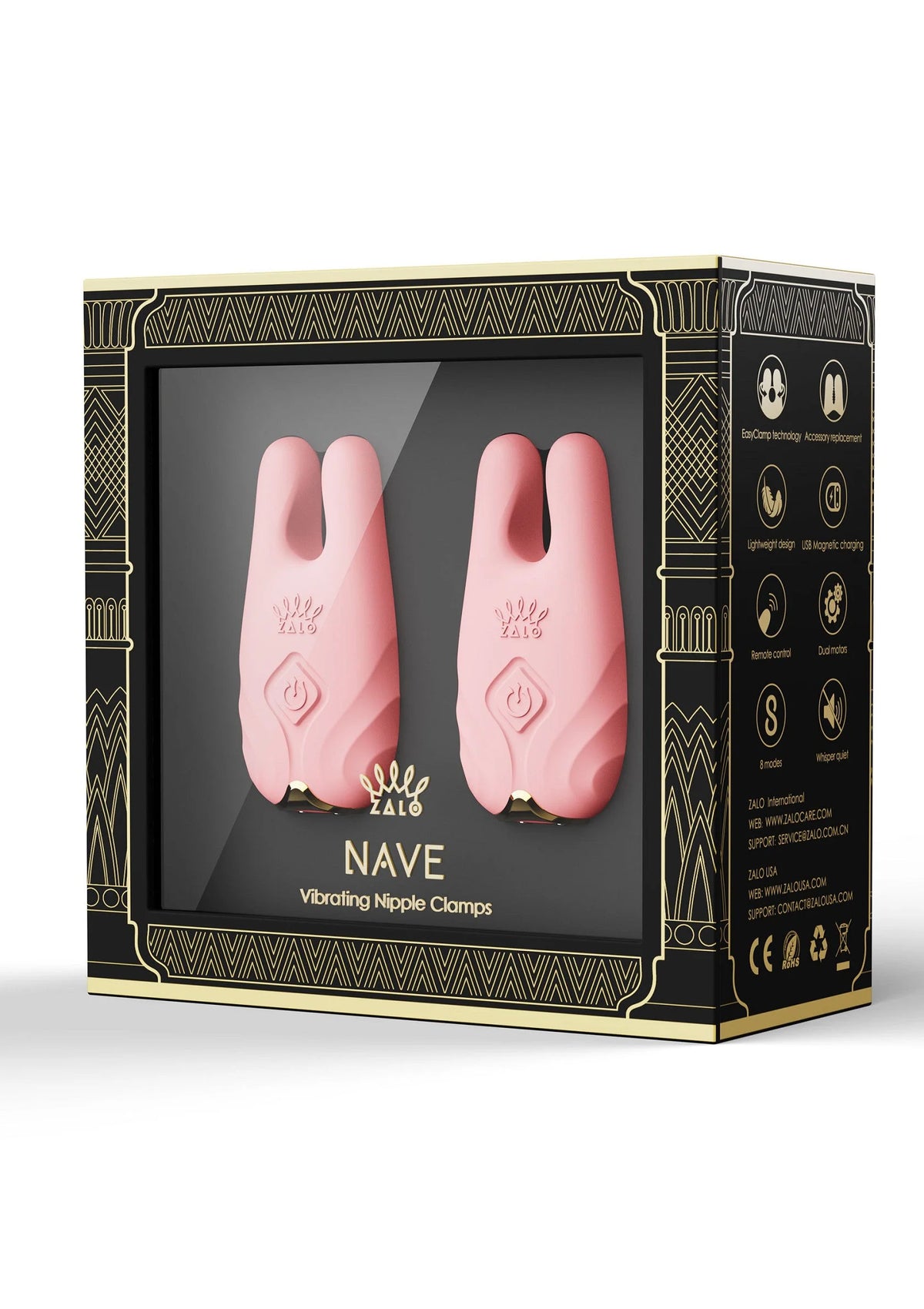 Bestel: Nave Vibrating Nipple Clamps Pink by Zalo - bij Happytoys: de erotische sex webshop | liever Happy dan Easy ⭐⭐⭐⭐⭐