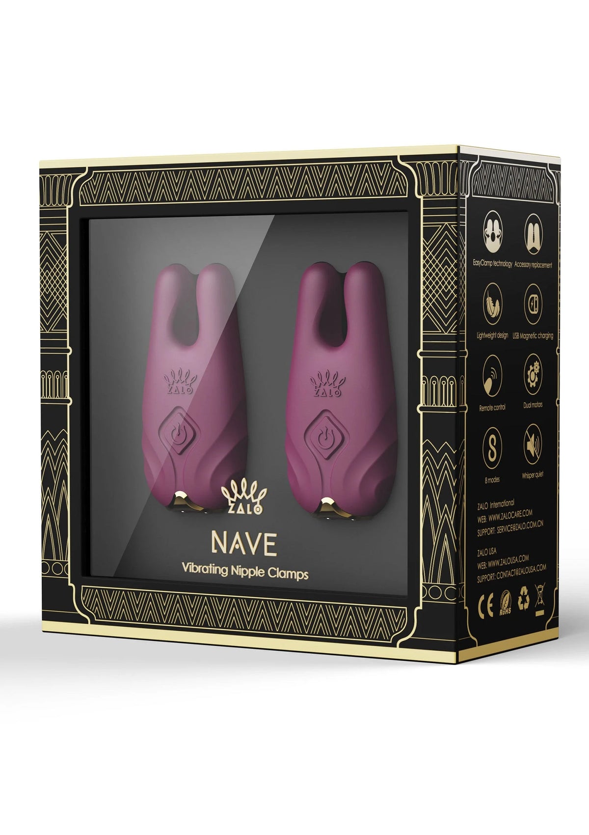 Bestel: Nave Vibrating Nipple Clamps Pink by Zalo - bij Happytoys: de erotische sex webshop | liever Happy dan Easy ⭐⭐⭐⭐⭐