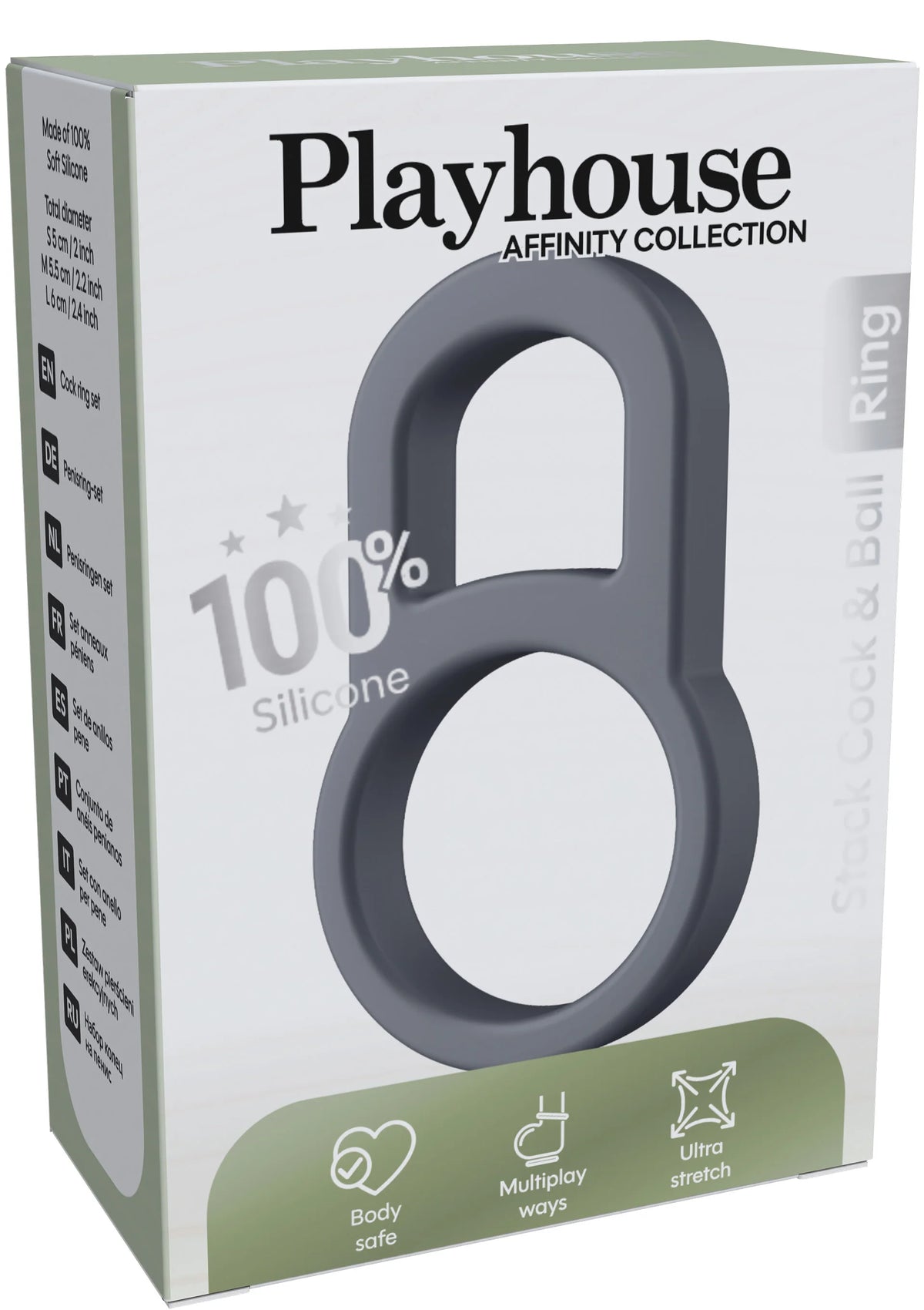 Bestel: Stack Cock & Ball Ring by Playhouse - bij Happytoys: de erotische sex webshop | liever Happy dan Easy ⭐⭐⭐⭐⭐ - Default Title - 25606 - GREY