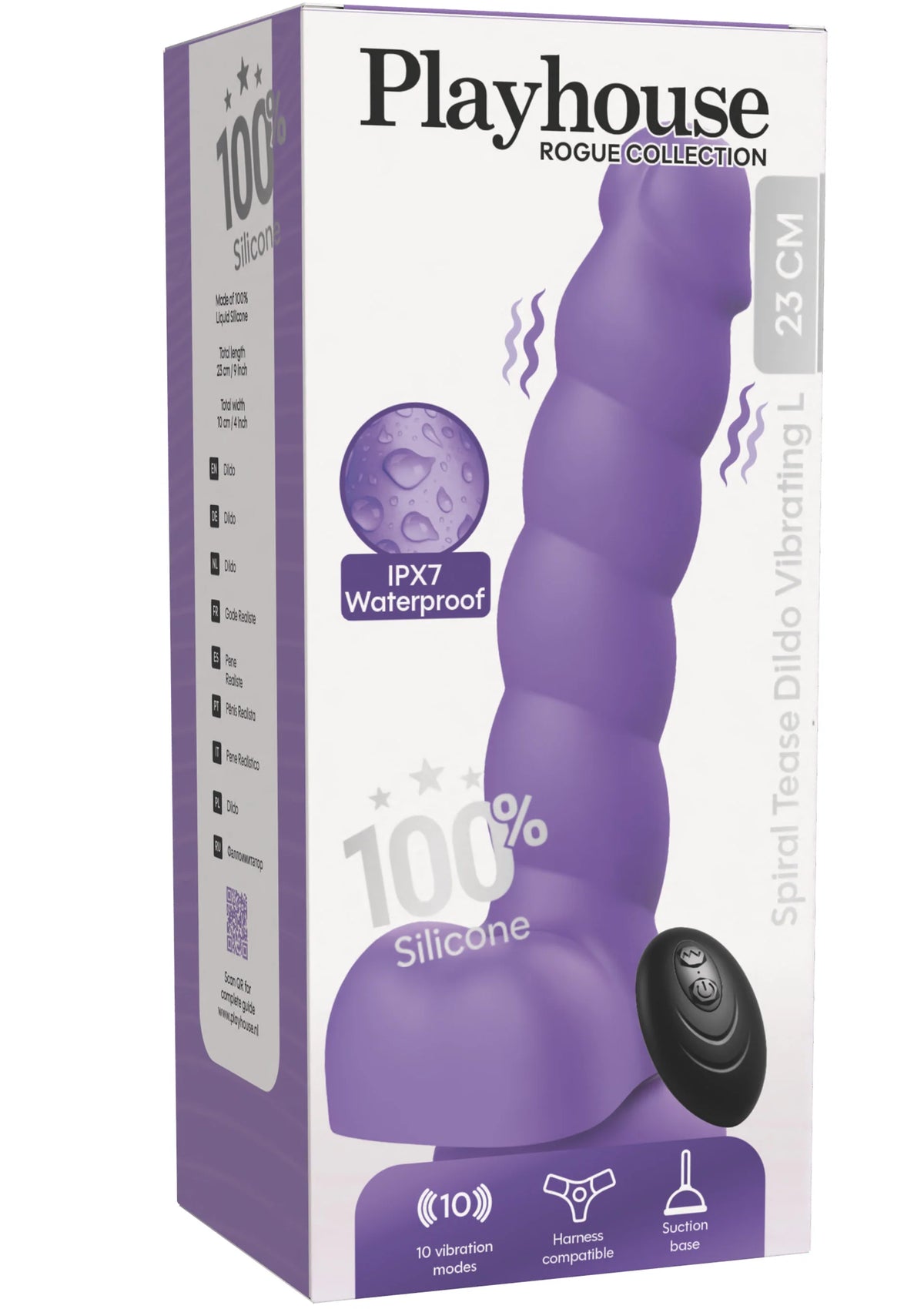 Spiral Tease Vibrating Dildo Silicone L by Playhouse Rogue