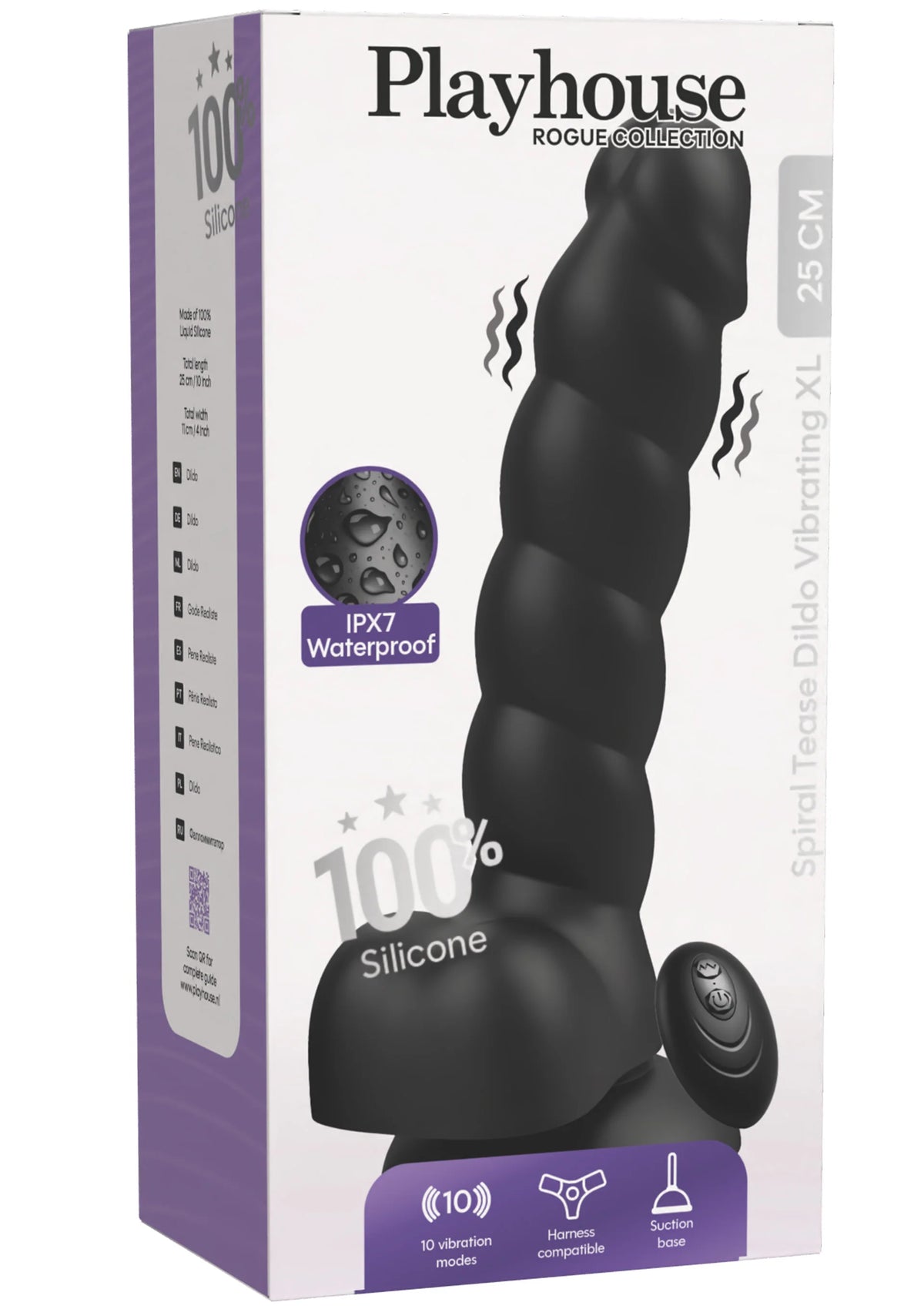 Spiral Tease Vibrating Dildo Silicone XL by Playhouse Rogue