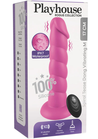 Spiral Tease Vibrating Dong Silicone M by Playhouse Rogue