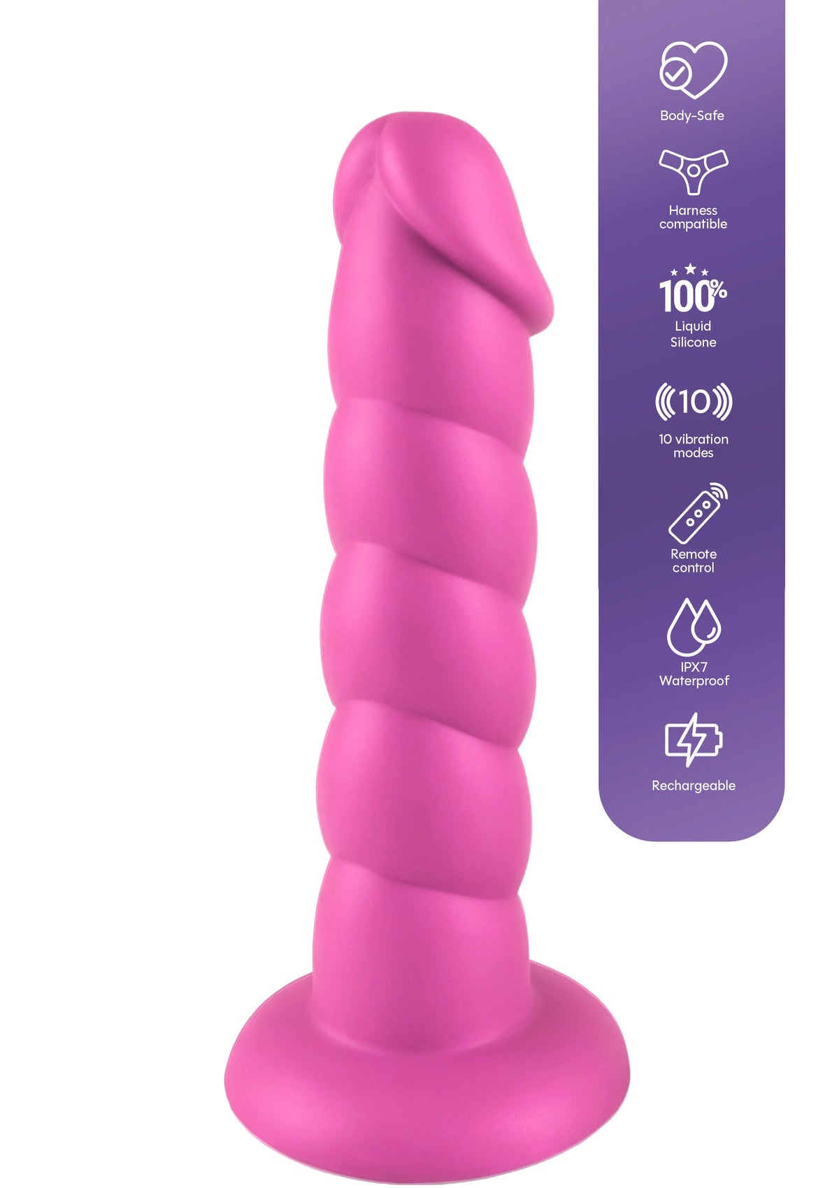 Spiral Tease Vibrating Dong Silicone M by Playhouse Rogue