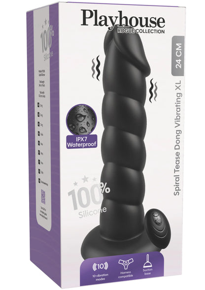 Spiral Tease Vibrating Dong Silicone XL by Playhouse Rogue