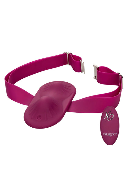 CalExotics vibrerende grinder met paarse dijband en afstandsbediening