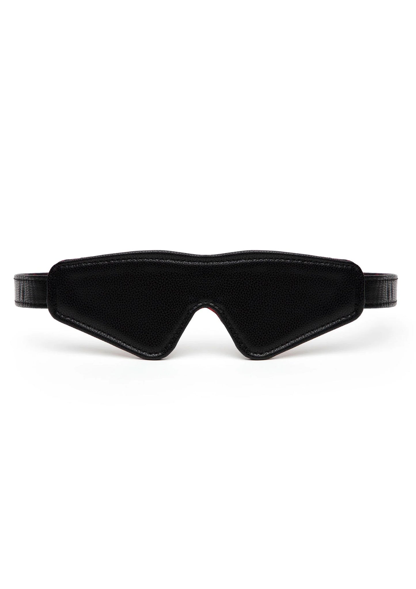 Zwarte blinddoek met zachte stof, ovale uitsparing en elastische band