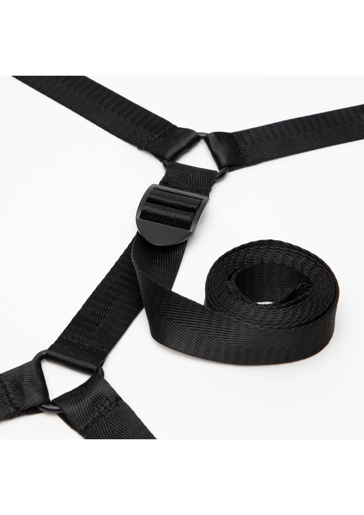 Zwarte riem met verstelgesp en rolband