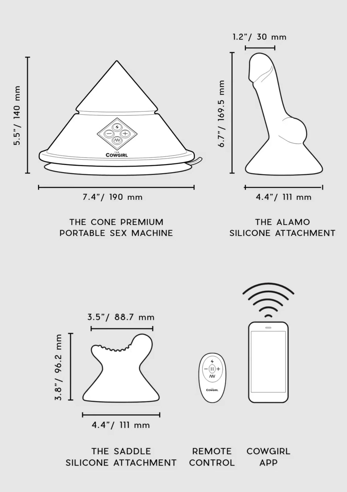 Bestel: The Cowgirl Cone Sex Machine by Cowgirl - bij Happytoys: de erotische sex webshop | liever Happy dan Easy ⭐⭐⭐⭐⭐