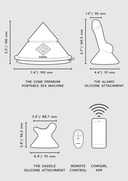 Bestel: The Cowgirl Cone Sex Machine by Cowgirl - bij Happytoys: de erotische sex webshop | liever Happy dan Easy ⭐⭐⭐⭐⭐