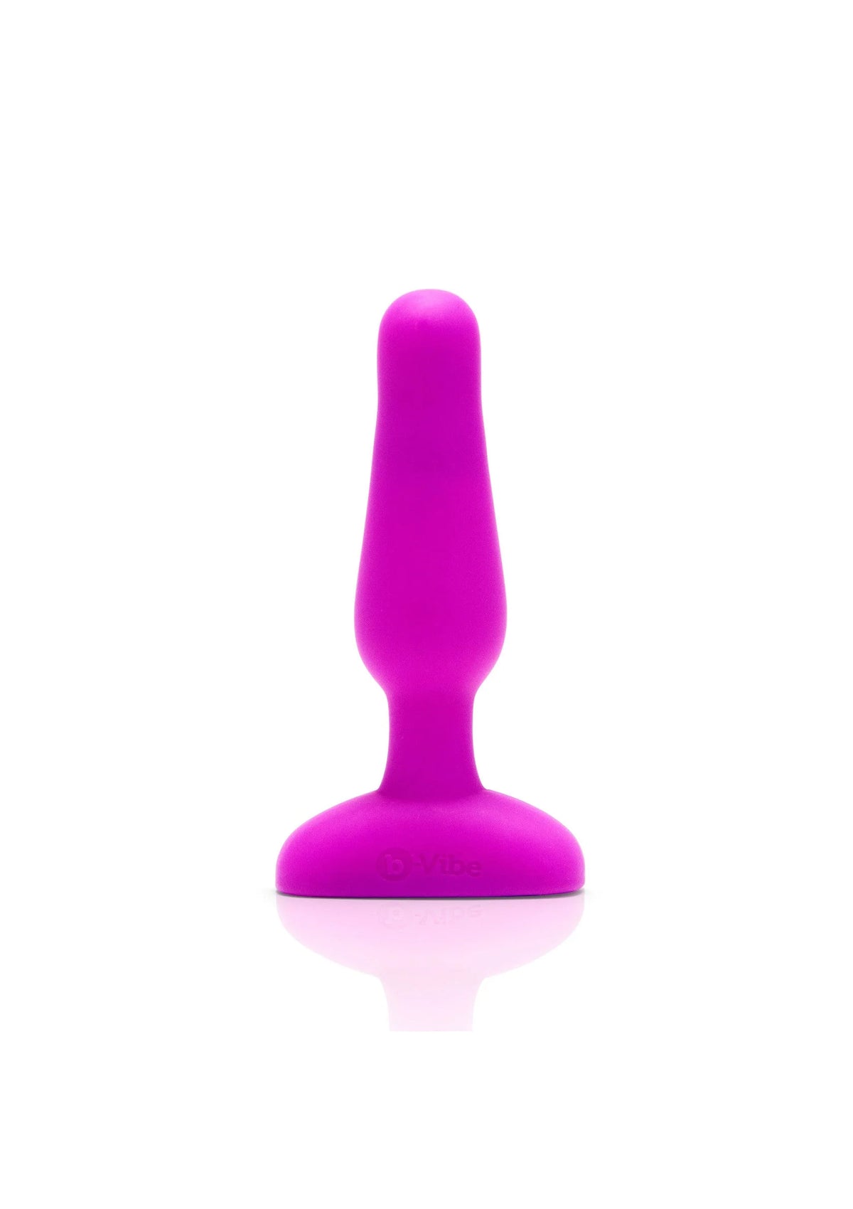 B-Vibe novice plug in fuchsia, staand silhouet met ronde voet
