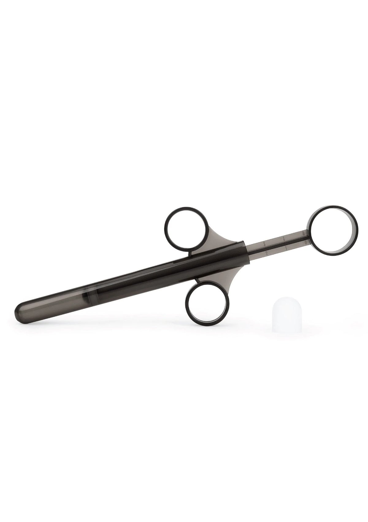 Glijmiddel-applicator met metalen staaf en ronde uiteinden, los weergegeven