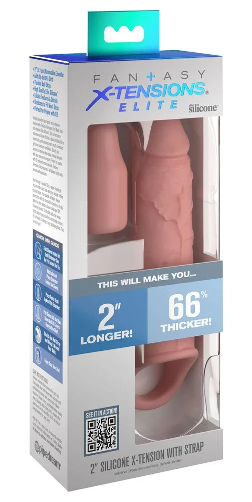 2" Silicone X-tension with Strap - Happytoys Sexshop: Toys for Feeling Happy & Easy 😊 - Discreet geleverd