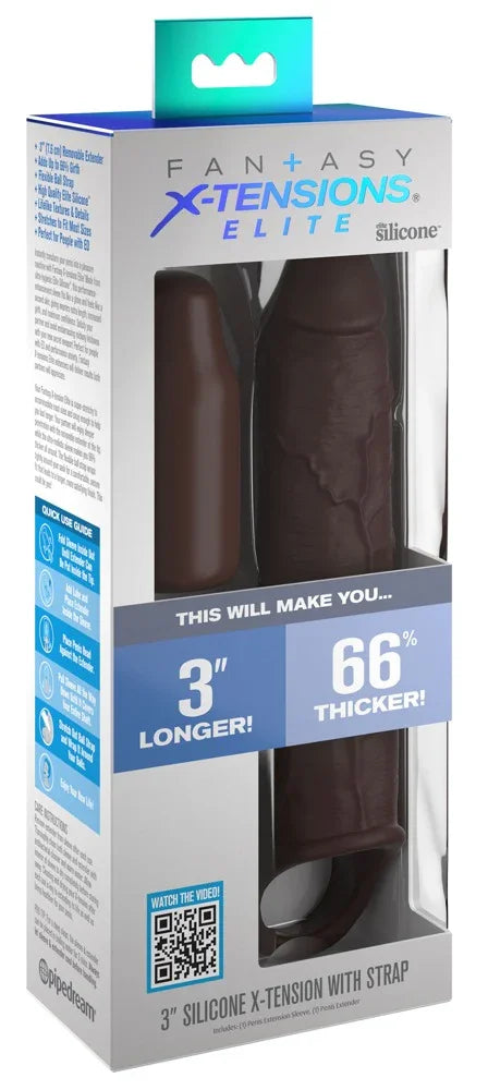 3" Silicone X-tension with Strap - Happytoys Sexshop: Toys for Feeling Happy & Easy 😊 - Discreet geleverd