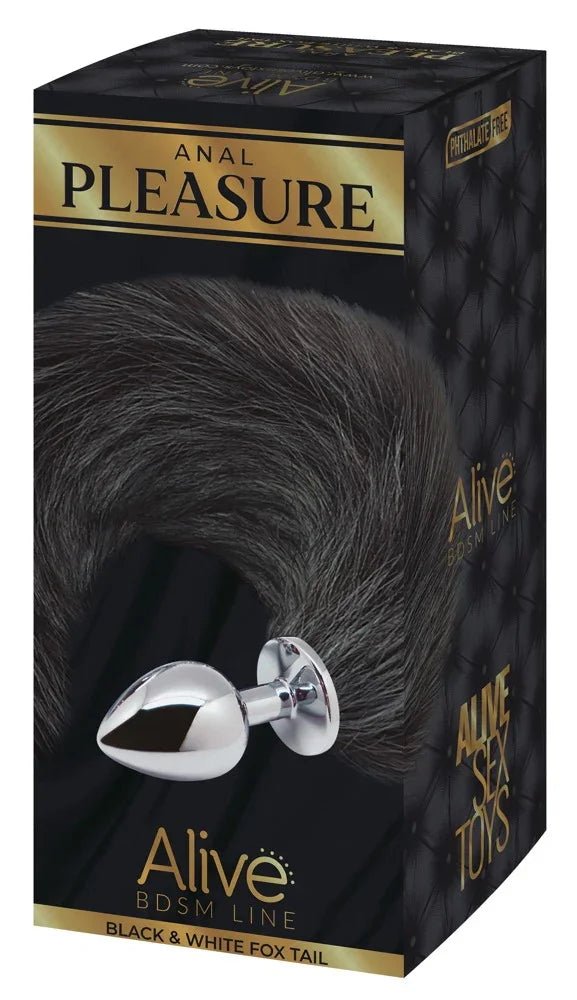 Black & White Fox Tail M - Happytoys Sexshop: Toys for Feeling Happy & Easy 😊 - Discreet geleverd