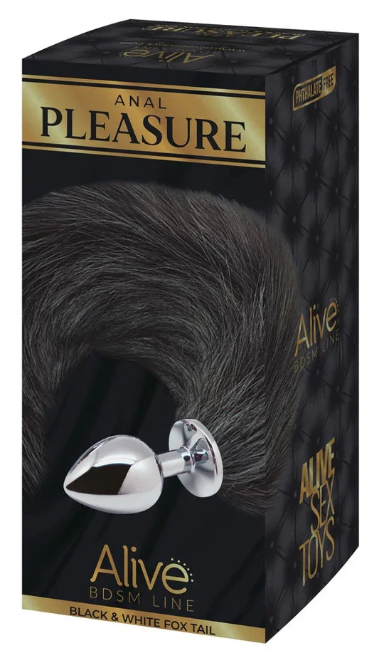 Black & White Fox Tail M - Happytoys Sexshop: Toys for Feeling Happy & Easy 😊 - Discreet geleverd