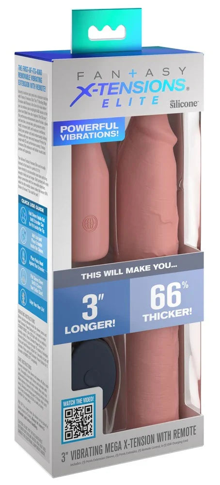 3" Vibrating Mega X-tension with Remote - Happytoys Sexshop: Toys for Feeling Happy & Easy 😊 - Discreet geleverd