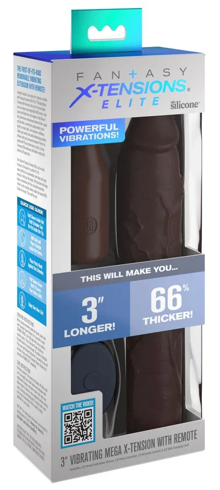 3" Vibrating Mega X-tension with Remote - Happytoys Sexshop: Toys for Feeling Happy & Easy 😊 - Discreet geleverd