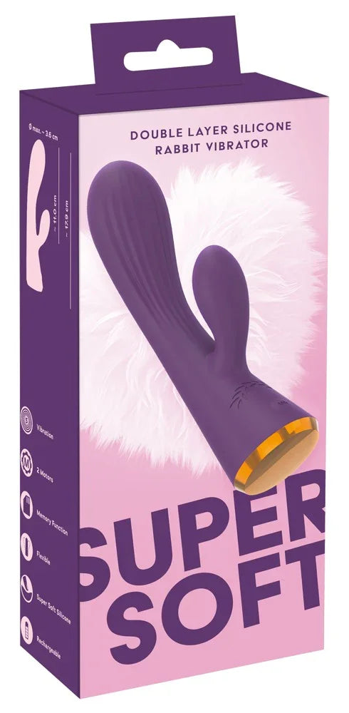 Super Soft Purple Rabbit Vibrator by You2Toys - Happytoys Sexshop: Toys for Feeling Happy & Easy 😊 - Discreet geleverd