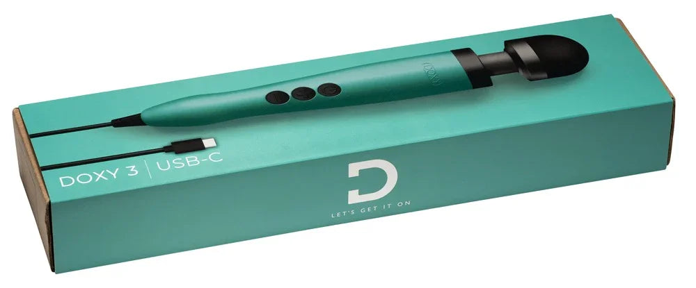 3 USB-C Massager vibrator by Doxy Green - Happytoys Sexshop: Toys for Feeling Happy & Easy 😊 - Discreet geleverd